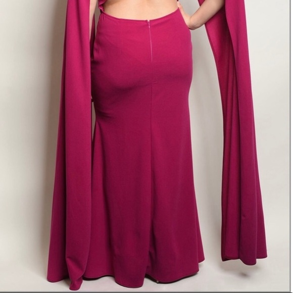 HOST PICK! Magenta full length maxi plus size party dress - Picture 5 of 6